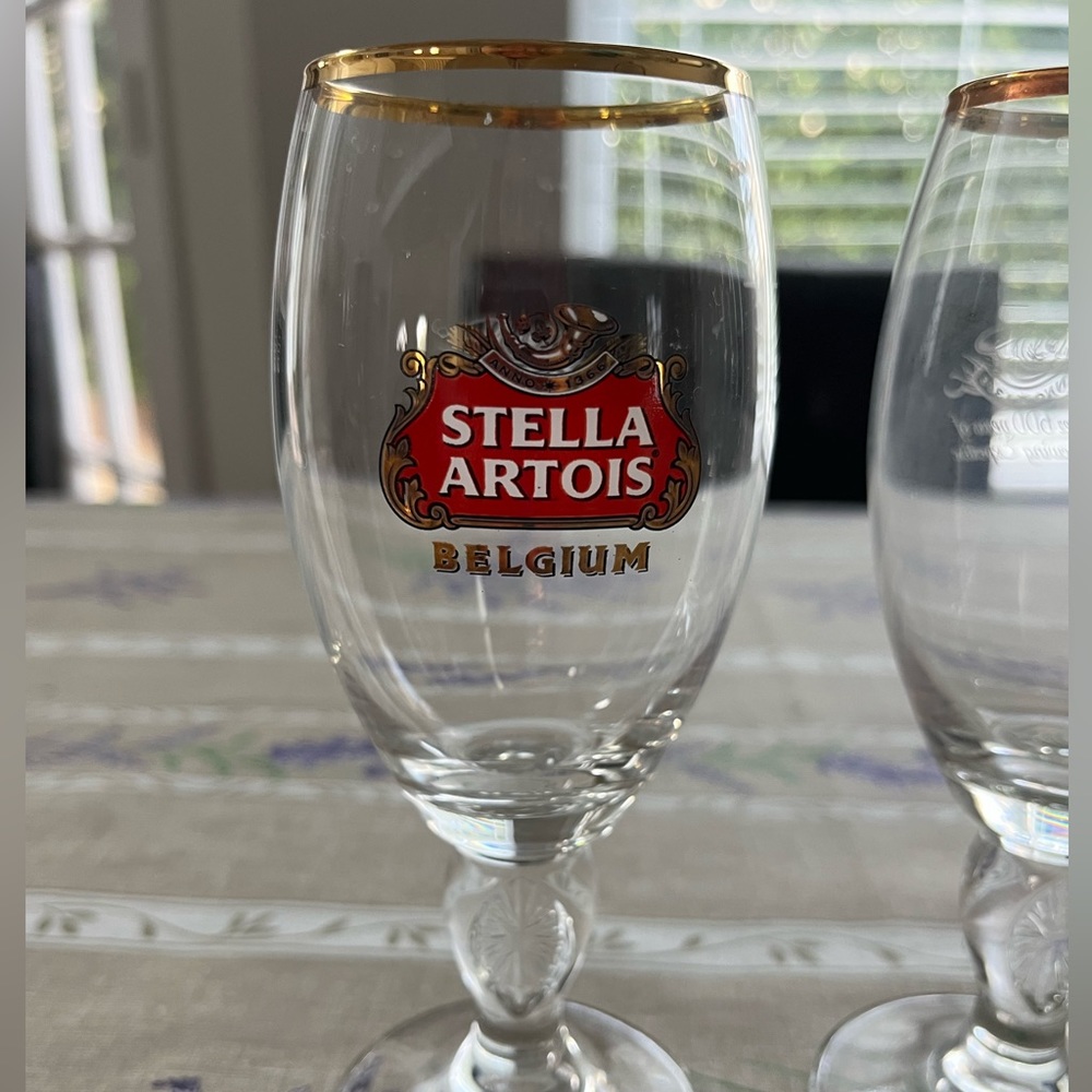 Set of 6 Stella Artois Belgium beer glasses